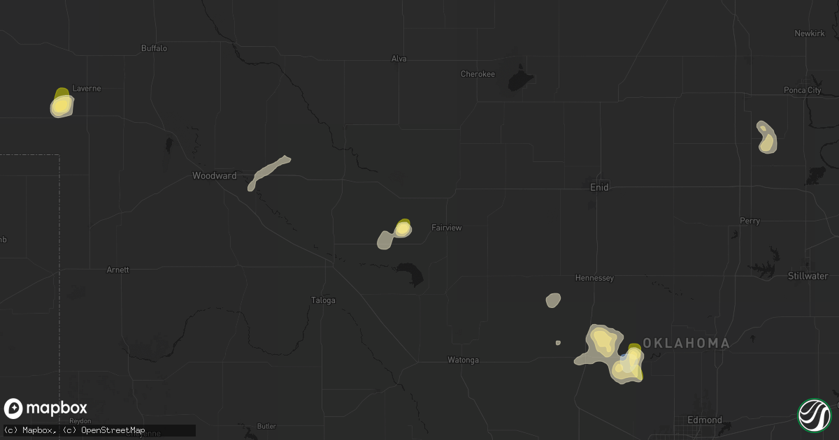 Hail map in Fairview, OK on September 12, 2026