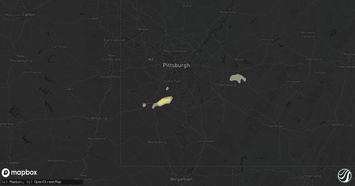 Hail map in Finleyville, PA on September 12, 2026