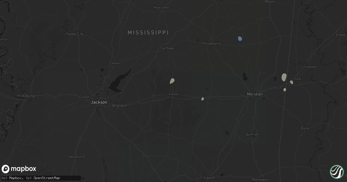 Hail map in Forest, MS on September 12, 2026