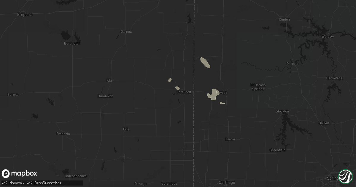 Hail map in Fort Scott, KS on September 12, 2026