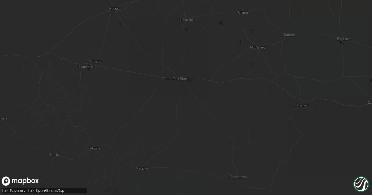 Hail map in Fort Stockton, TX on September 12, 2026