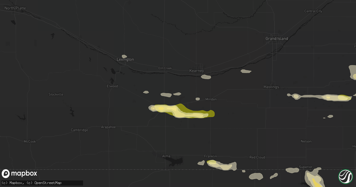 Hail map in Funk, NE on September 12, 2026