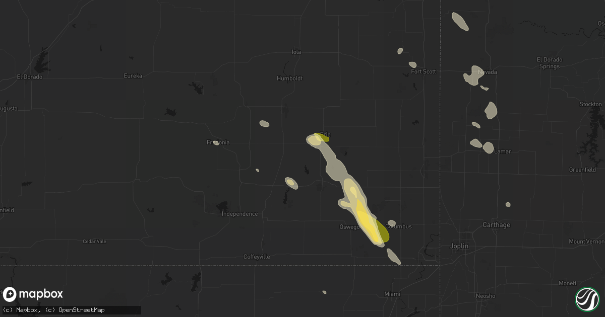 Hail map in Galesburg, KS on September 12, 2026