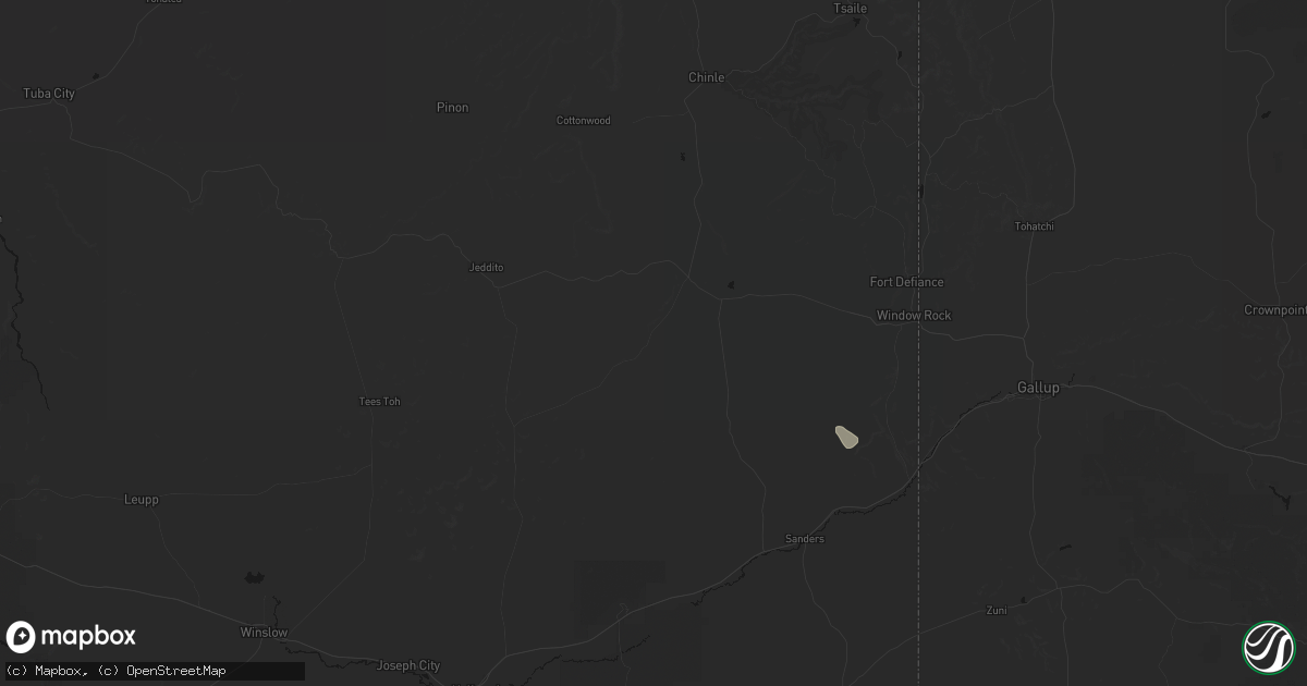Hail map in Ganado, AZ on September 12, 2026