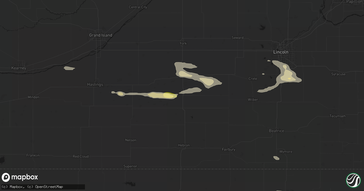 Hail map in Geneva, NE on September 12, 2026