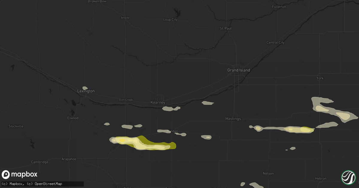Hail map in Gibbon, NE on September 12, 2026