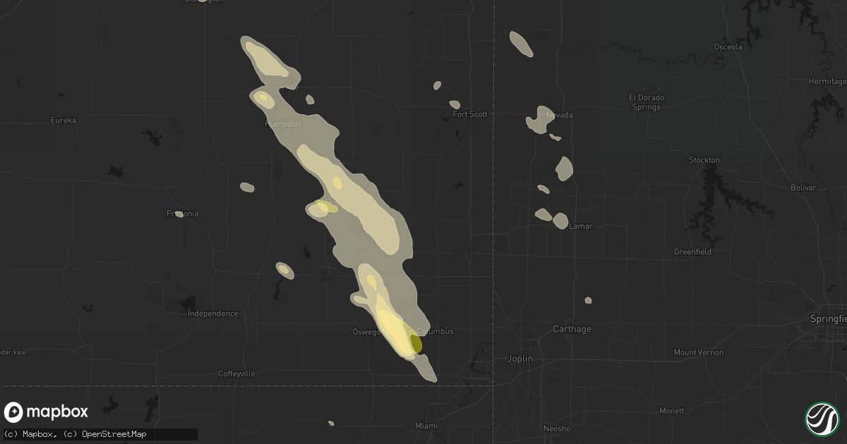 Hail map in Girard, KS on September 12, 2026