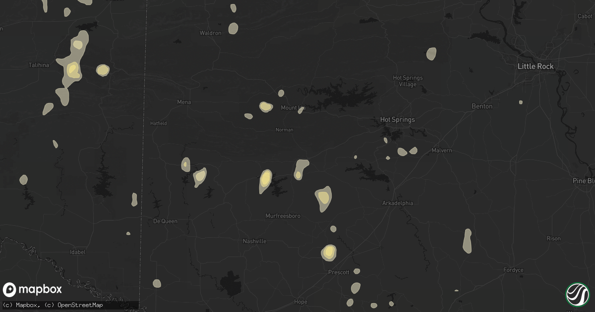 Hail map in Glenwood, AR on September 12, 2026