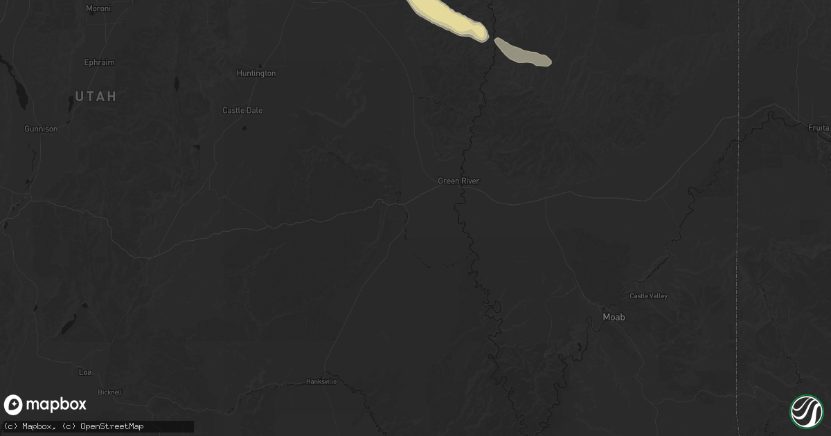Hail map in Green River, UT on September 12, 2026