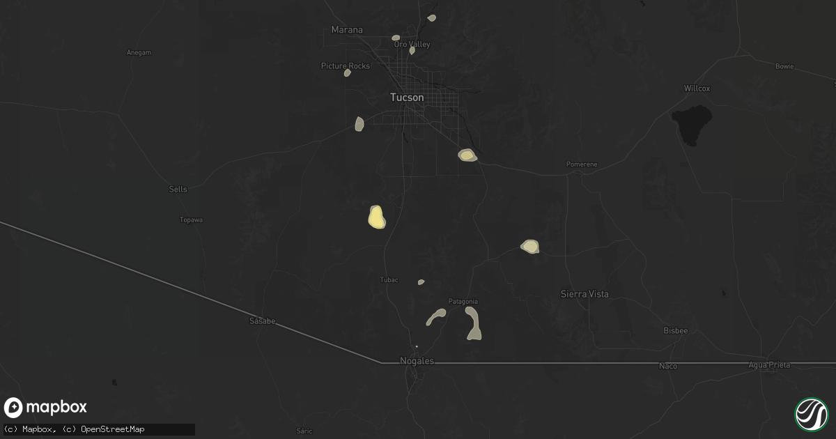 Hail map in Green Valley, AZ on September 12, 2026