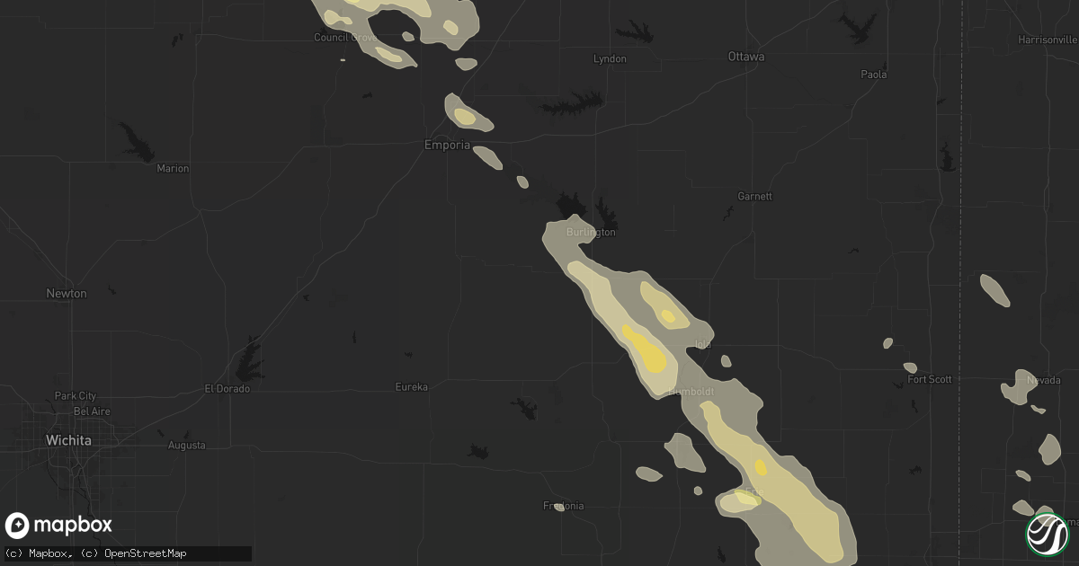 Hail map in Gridley, KS on September 12, 2026