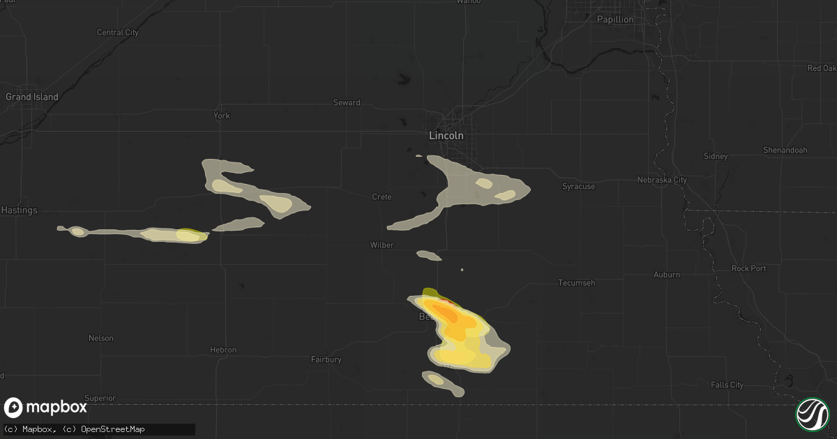 Hail map in Hallam, NE on September 12, 2026