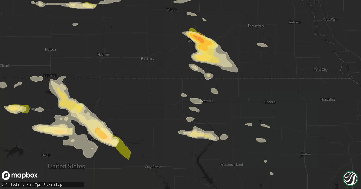 Hail map in Hanover, KS on September 12, 2026