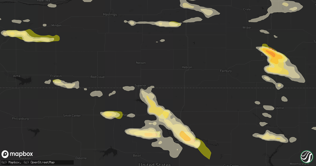 Hail map in Hardy, NE on September 12, 2026