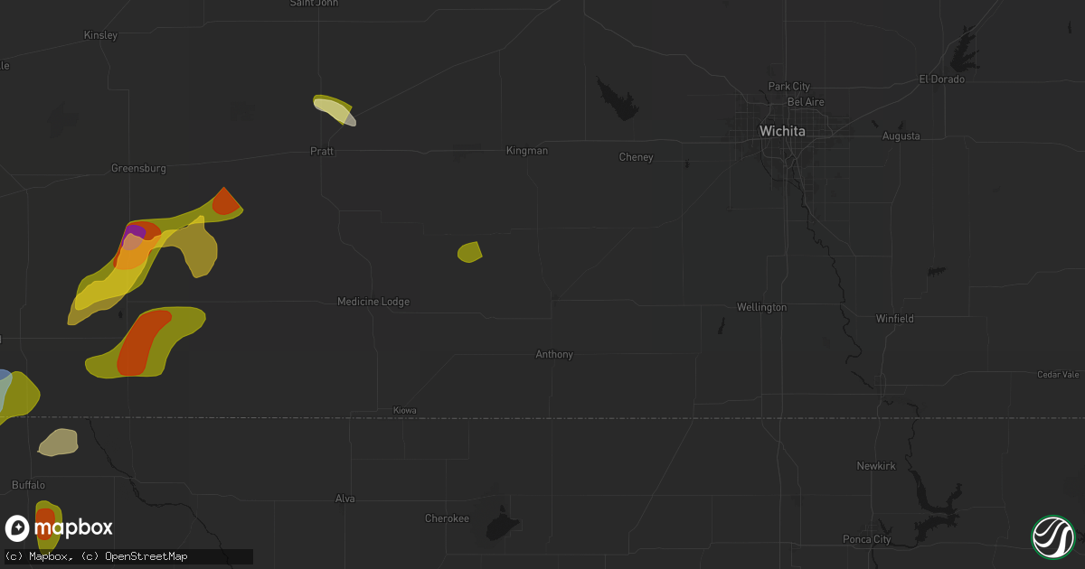 Hail map in Harper, KS on September 12, 2026