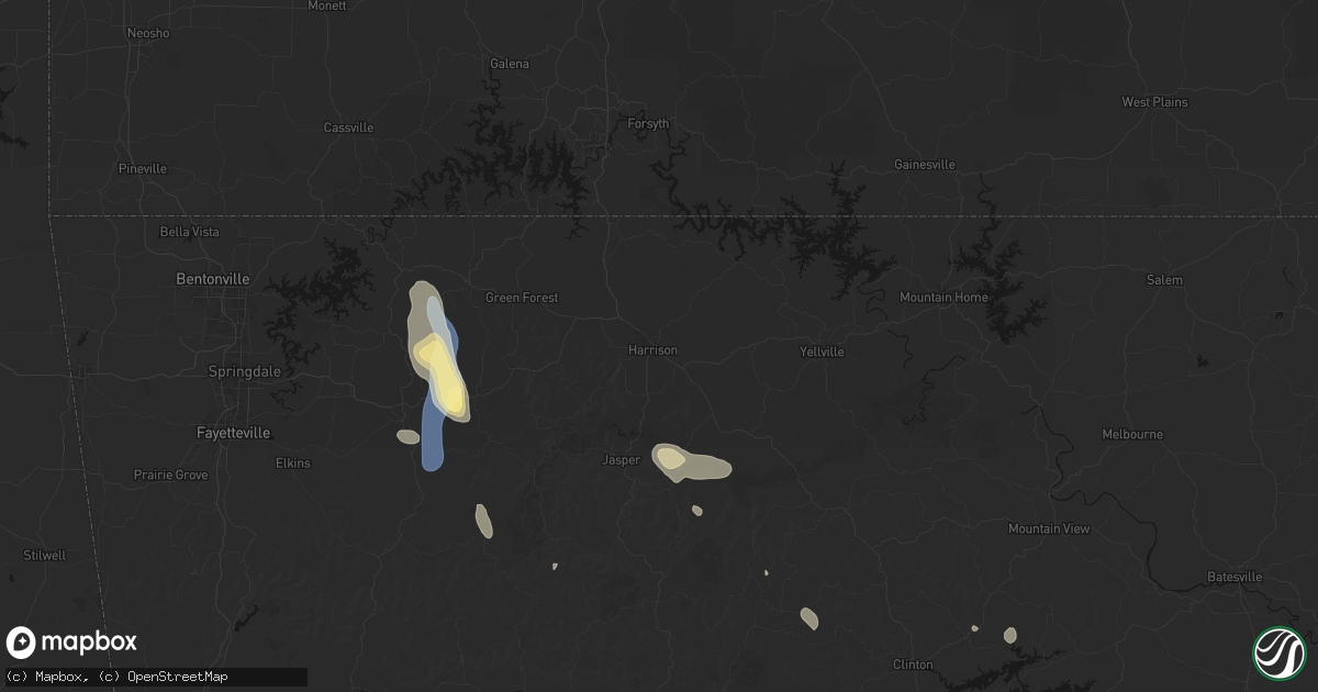 Hail map in Harrison, AR on September 12, 2026