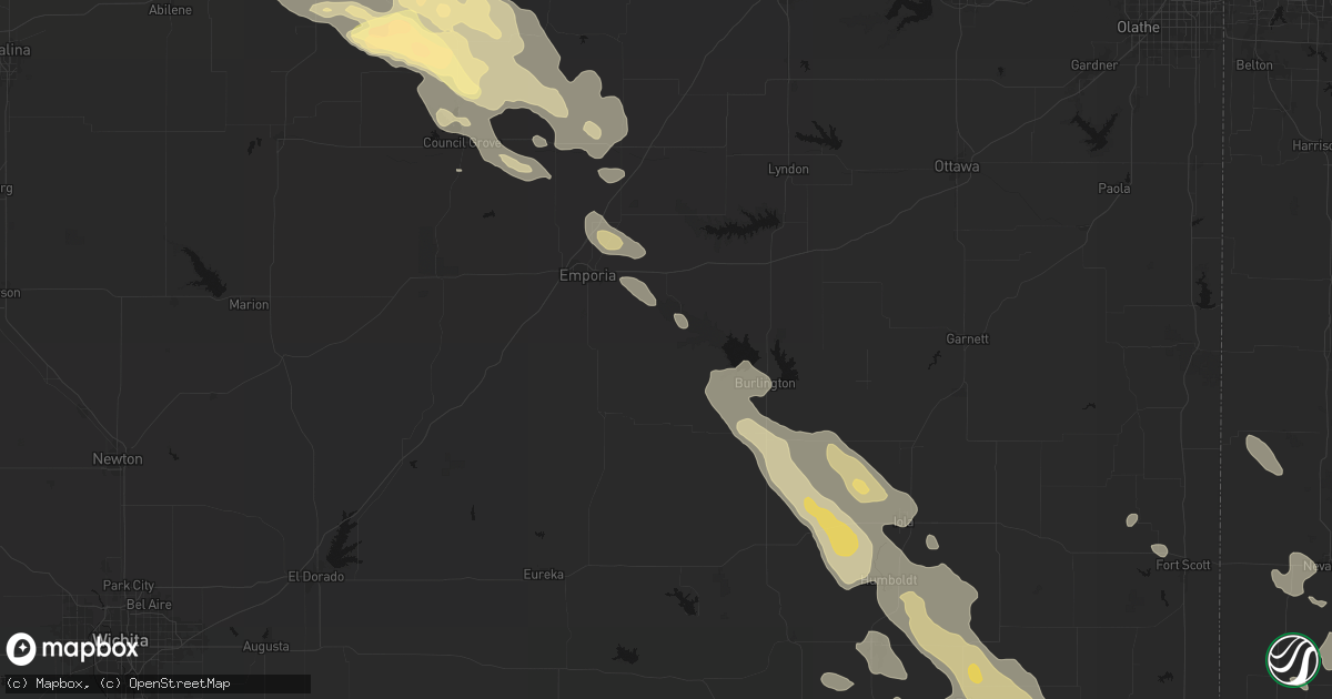 Hail map in Hartford, KS on September 12, 2026