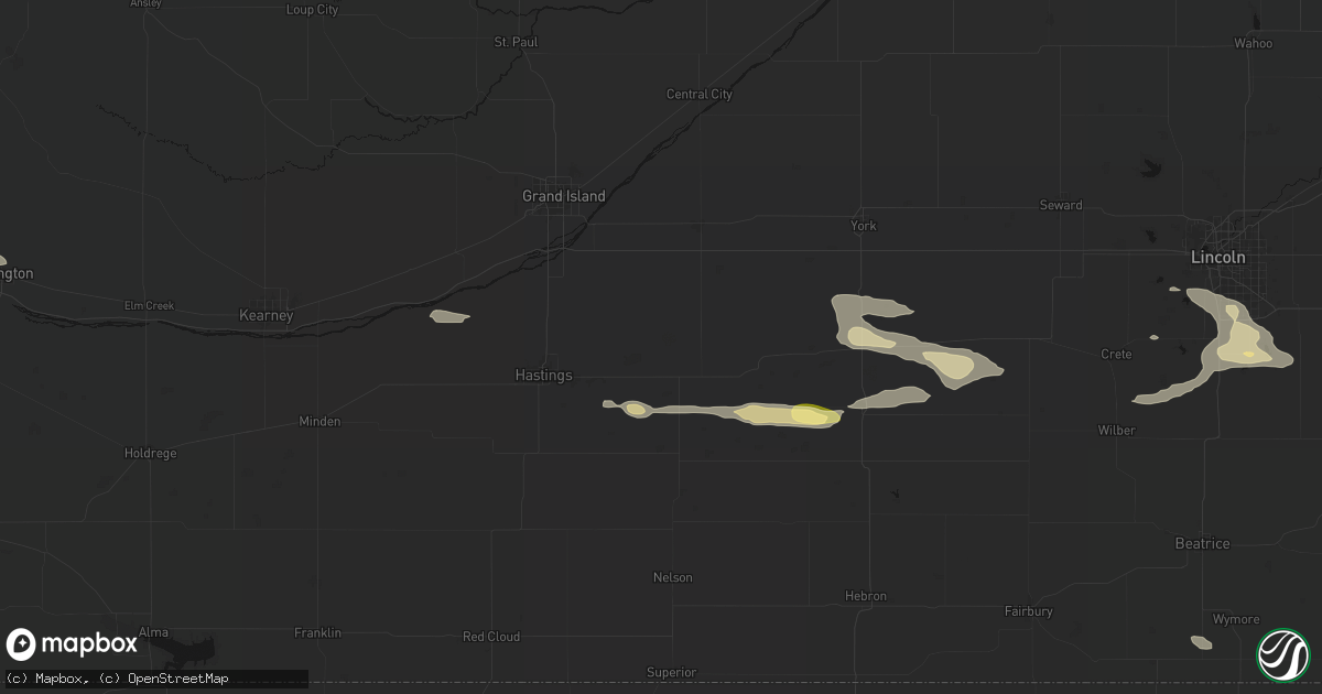 Hail map in Harvard, NE on September 12, 2026