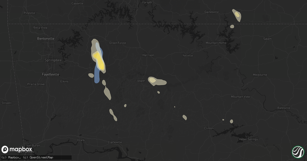Hail map in Hasty, AR on September 12, 2026