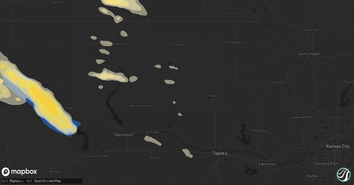 Hail map in Havensville, KS on September 12, 2026