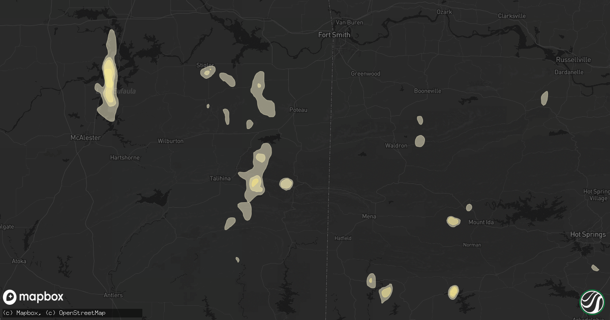 Hail map in Heavener, OK on September 12, 2026