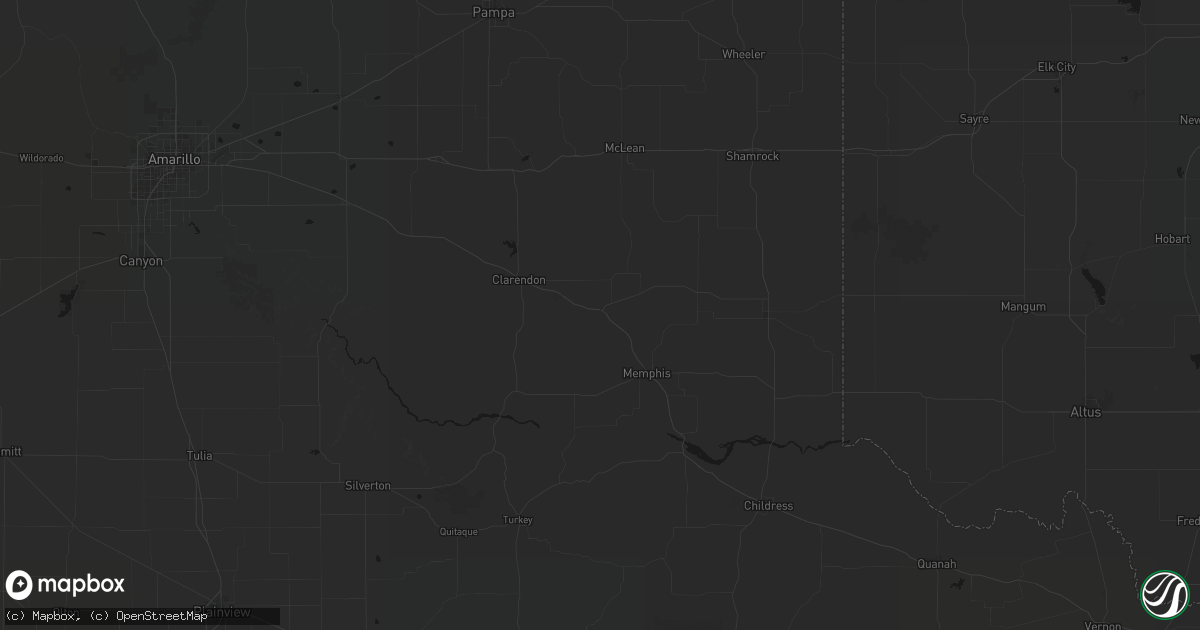 Hail map in Hedley, TX on September 12, 2026