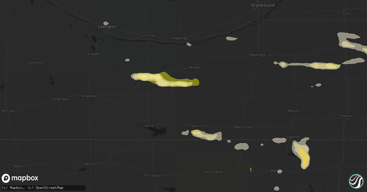Hail map in Hildreth, NE on September 12, 2026