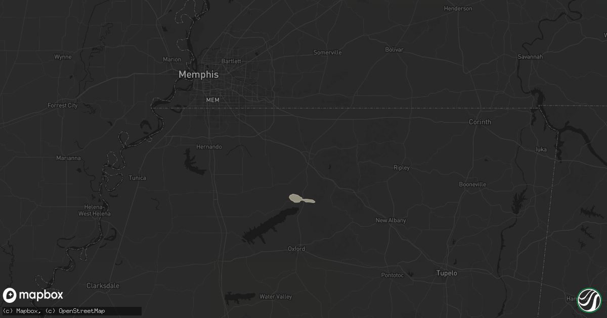 Hail map in Holly Springs, MS on September 12, 2026