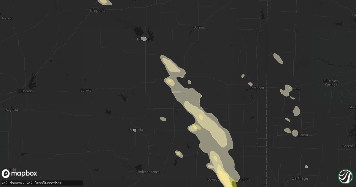 Hail map in Humboldt, KS on September 12, 2026