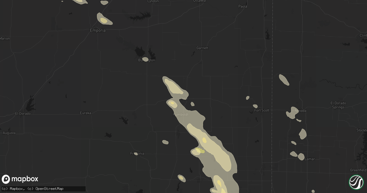 Hail map in Iola, KS on September 12, 2026