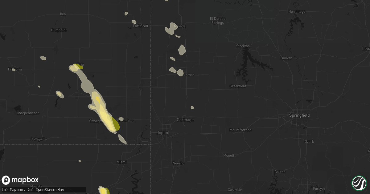 Hail map in Jasper, MO on September 12, 2026