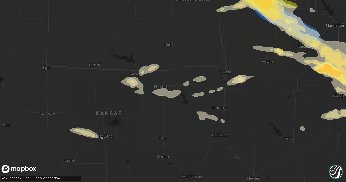 Hail map in Kanopolis, KS on September 12, 2026