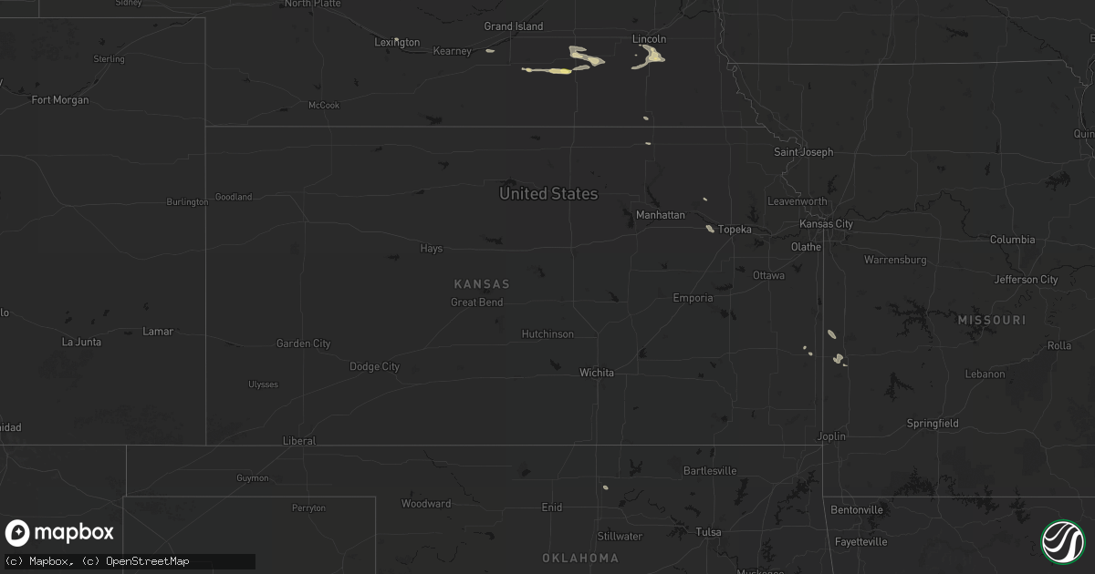 Hail map in Kansas on September 12, 2026