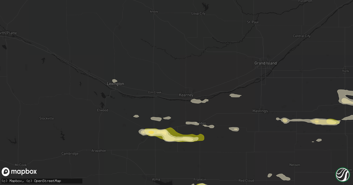 Hail map in Kearney, NE on September 12, 2026
