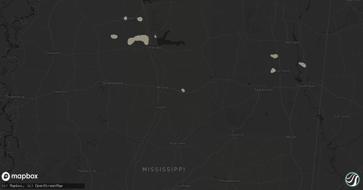 Hail map in Kilmichael, MS on September 12, 2026