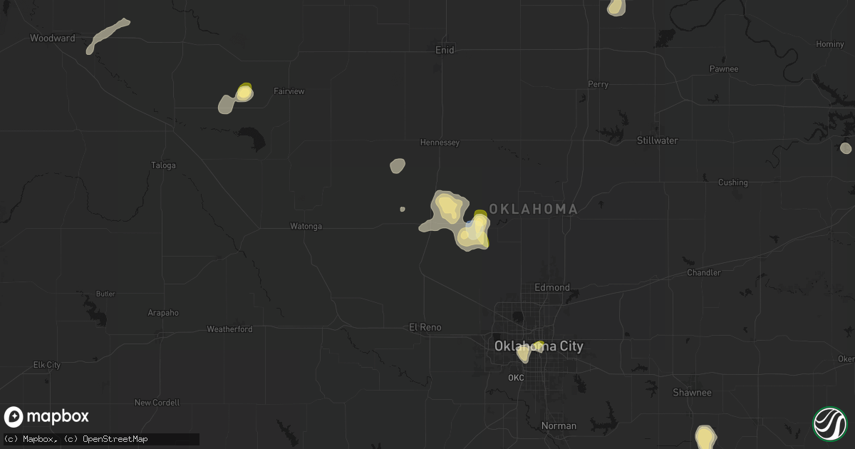 Hail map in Kingfisher, OK on September 12, 2026