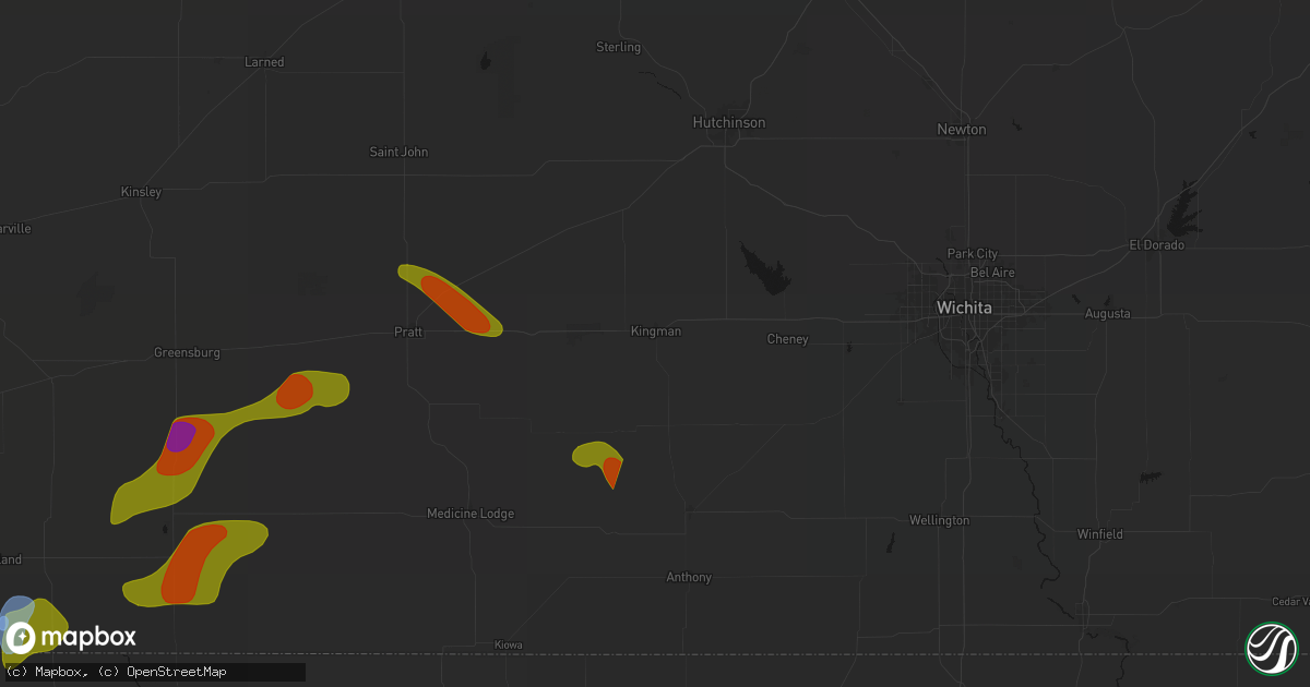 Hail map in Kingman, KS on September 12, 2026