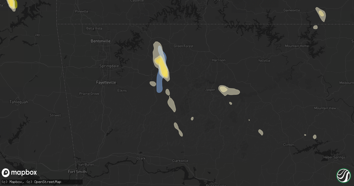 Hail map in Kingston, AR on September 12, 2026