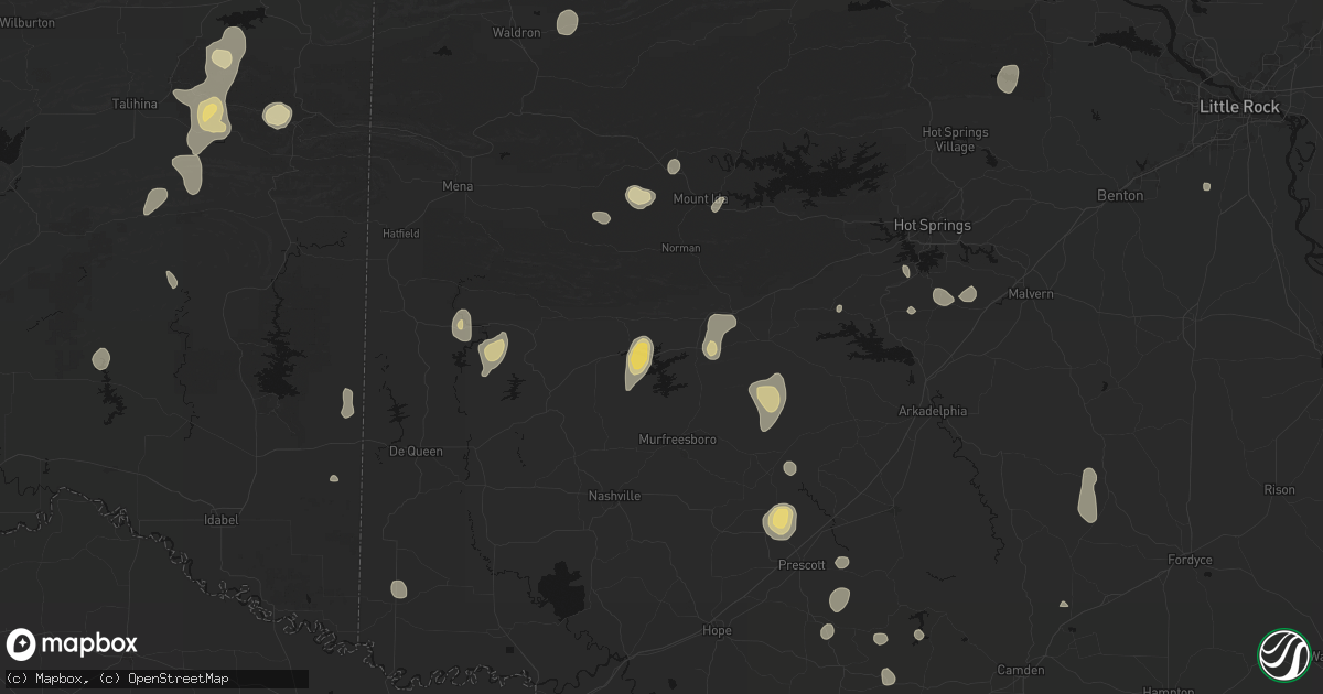 Hail map in Kirby, AR on September 12, 2026