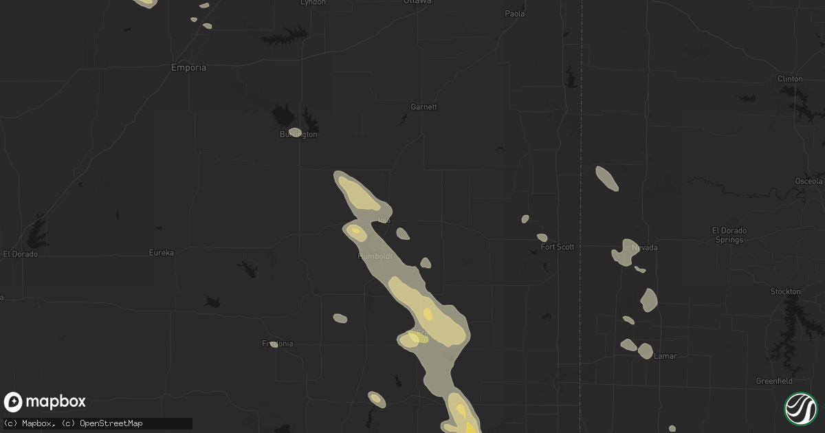 Hail map in La Harpe, KS on September 12, 2026