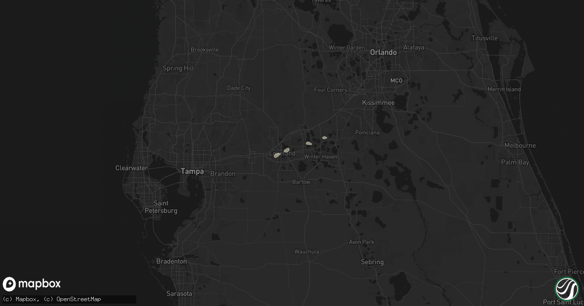 Hail map in Lakeland, FL on September 12, 2026