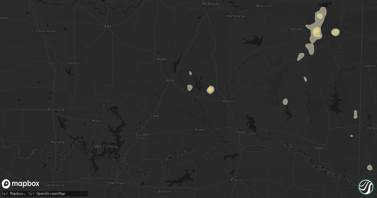 Hail map in Lane, OK on September 12, 2026