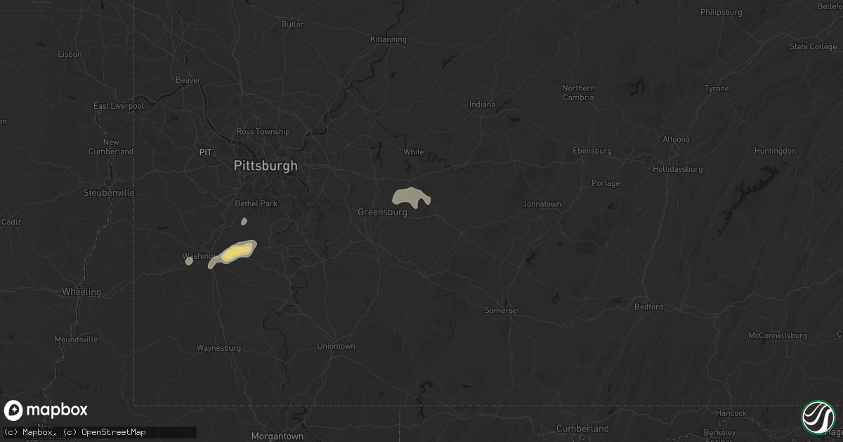 Hail map in Latrobe, PA on September 12, 2026