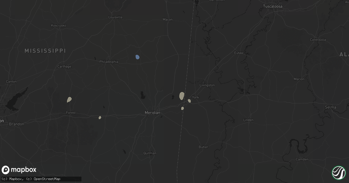 Hail map in Lauderdale, MS on September 12, 2026