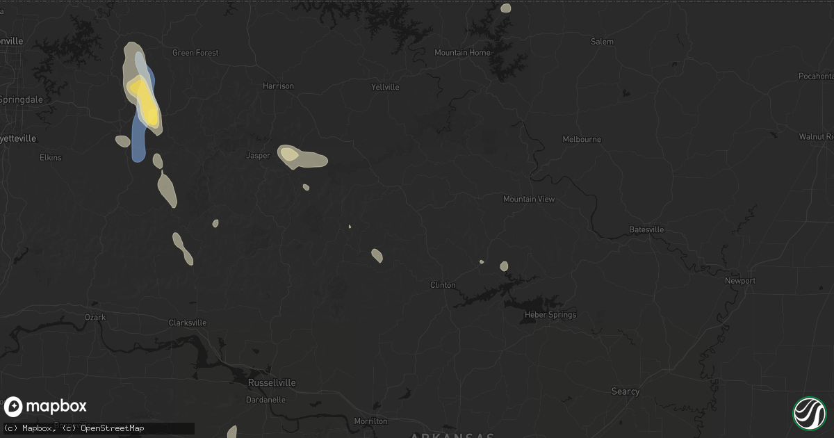 Hail map in Leslie, AR on September 12, 2026