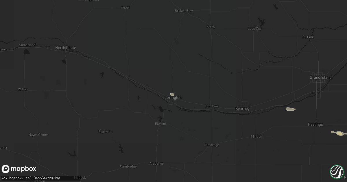 Hail map in Lexington, NE on September 12, 2026