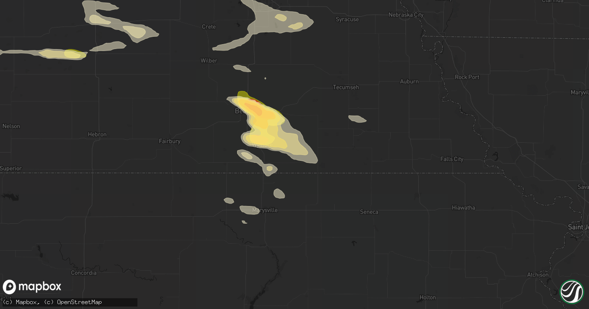 Hail map in Liberty, NE on September 12, 2026