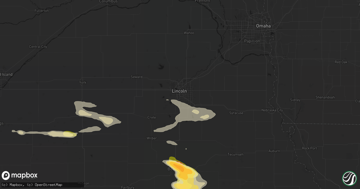 Hail map in Lincoln, NE on September 12, 2026