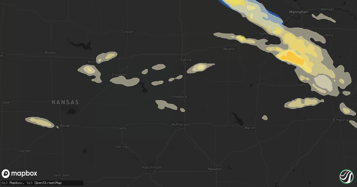 Hail map in Lindsborg, KS on September 12, 2026