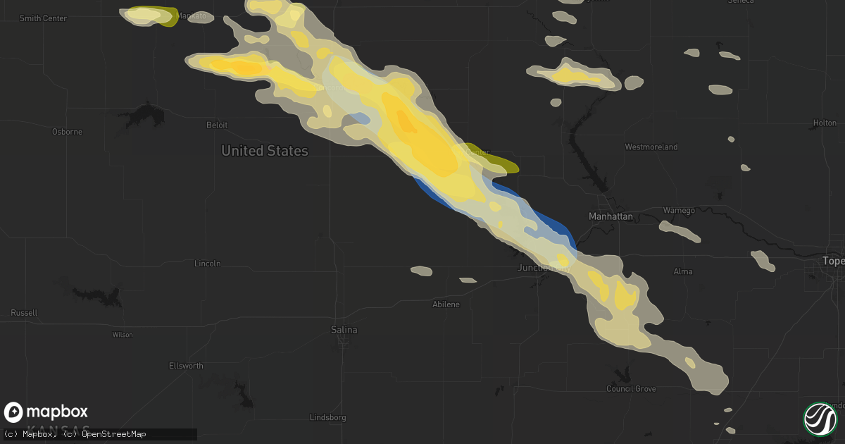 Hail map in Longford, KS on September 12, 2026